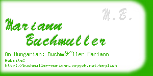 mariann buchmuller business card